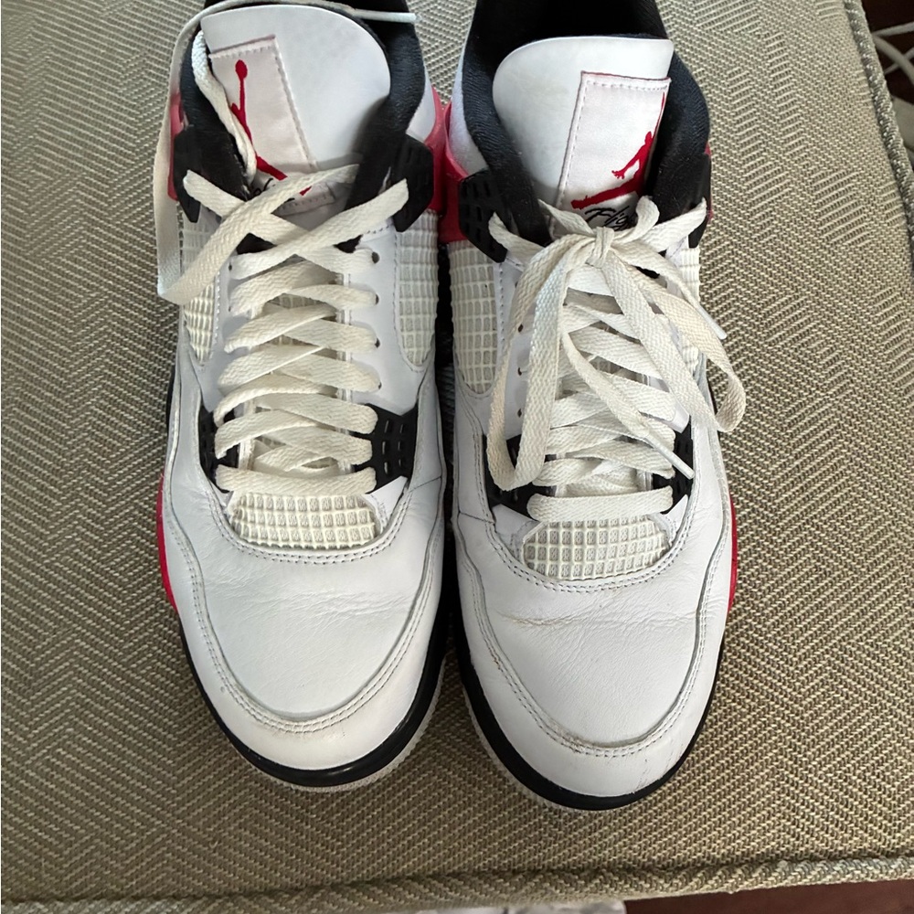 Jordan Men's White and Red Cement sneakers. Good condition